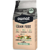 Натурална суха храна Ownat Adult Grain Free Chicken - БЕЗ зърнени култури за пораснали кучета от всички породи, с 65% пилешко месo